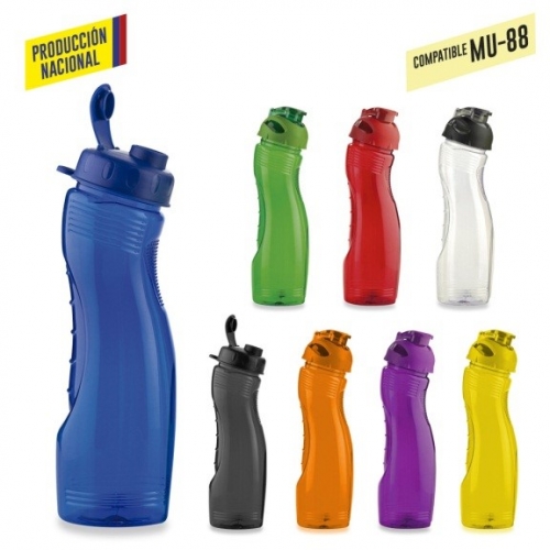 Botilito Saturno PVC 850ML (Tapa MU-35-Tapa Pesta)